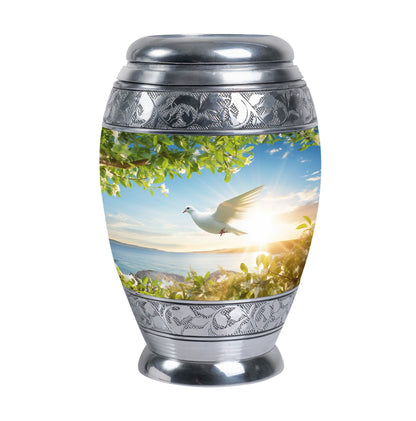 Classic Dove Urns for Ashes in Aluminium.