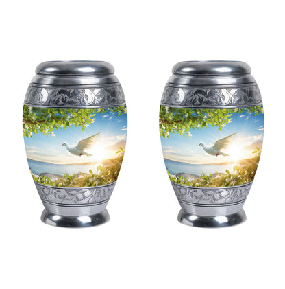Classic Dove Urns for Ashes in Aluminium.