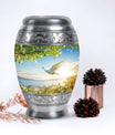 Classic Dove Urns for Ashes in Aluminium.