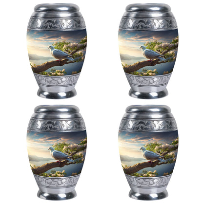 Dove Urn, modern Aluminium Cremation Container.