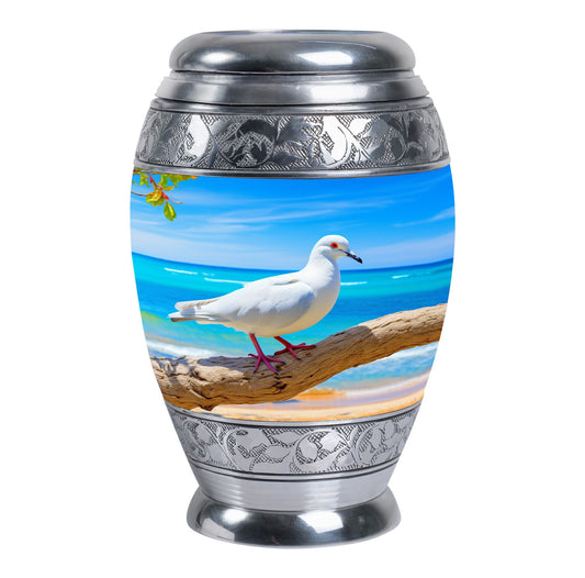 Dove Cremation Urn, classic design, personalized engraving.