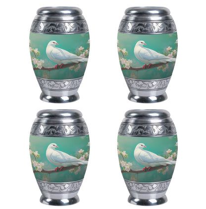 Dove Memorial Urn, Unique Large Aluminium Urn.