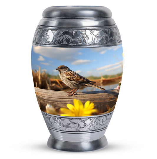 Classic 3-inch Sparrow urn for human cremation ashes.