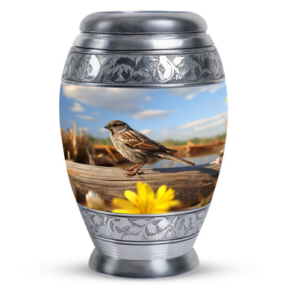 Classic 3-inch Sparrow urn for human cremation ashes.