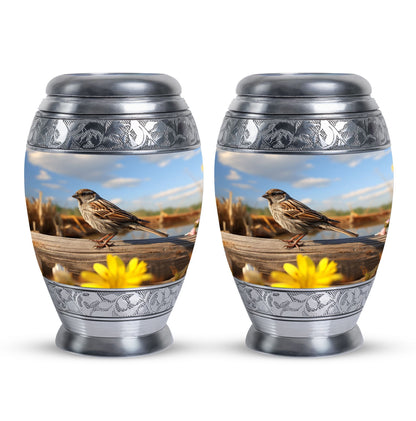 Classic 3-inch Sparrow urn for human cremation ashes.
