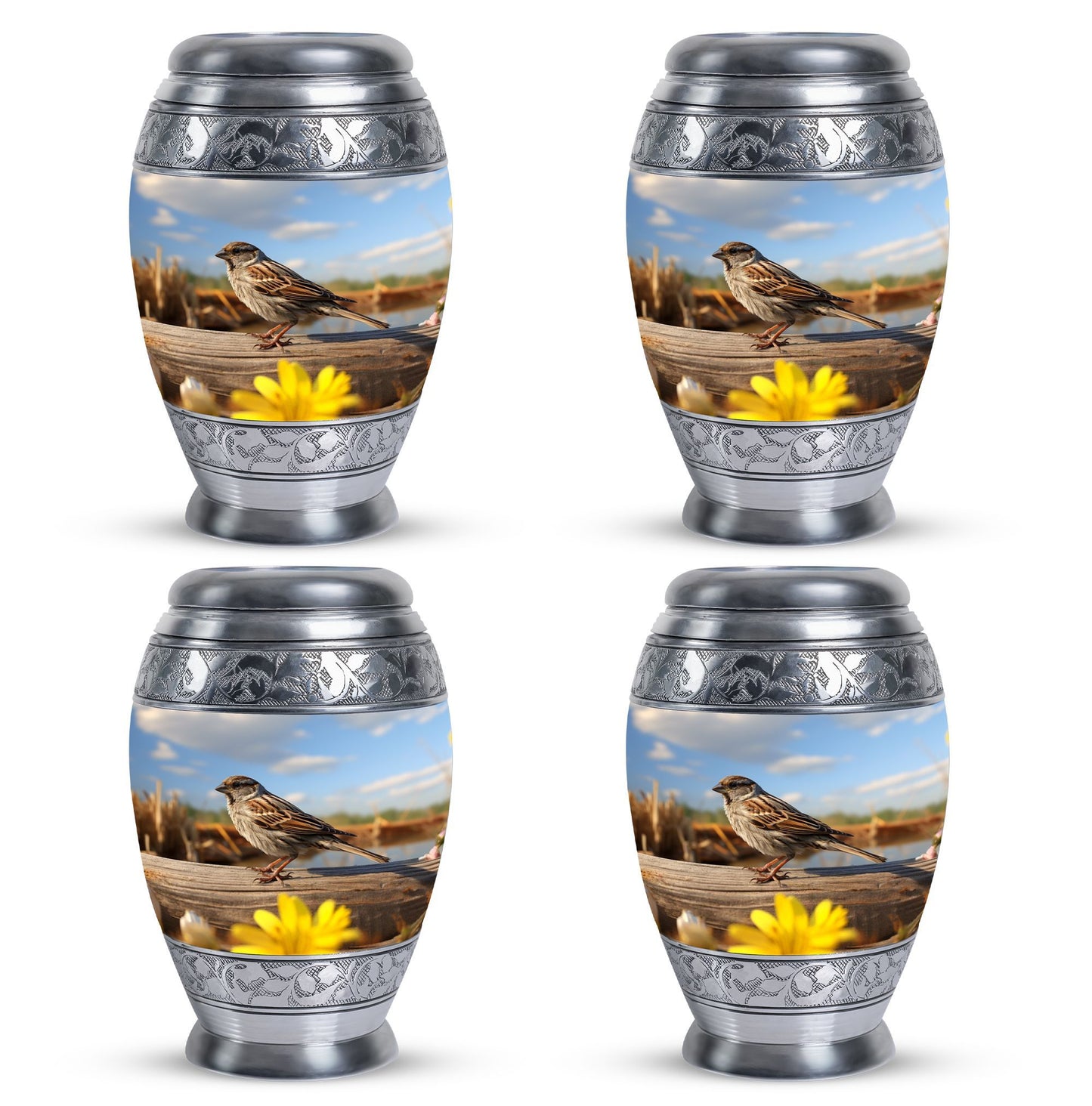 Classic 3-inch Sparrow urn for human cremation ashes.