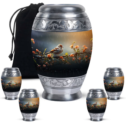 Personalized Bird Memorial Urn for Women - 10-inch, 200 cu in - Yatskia