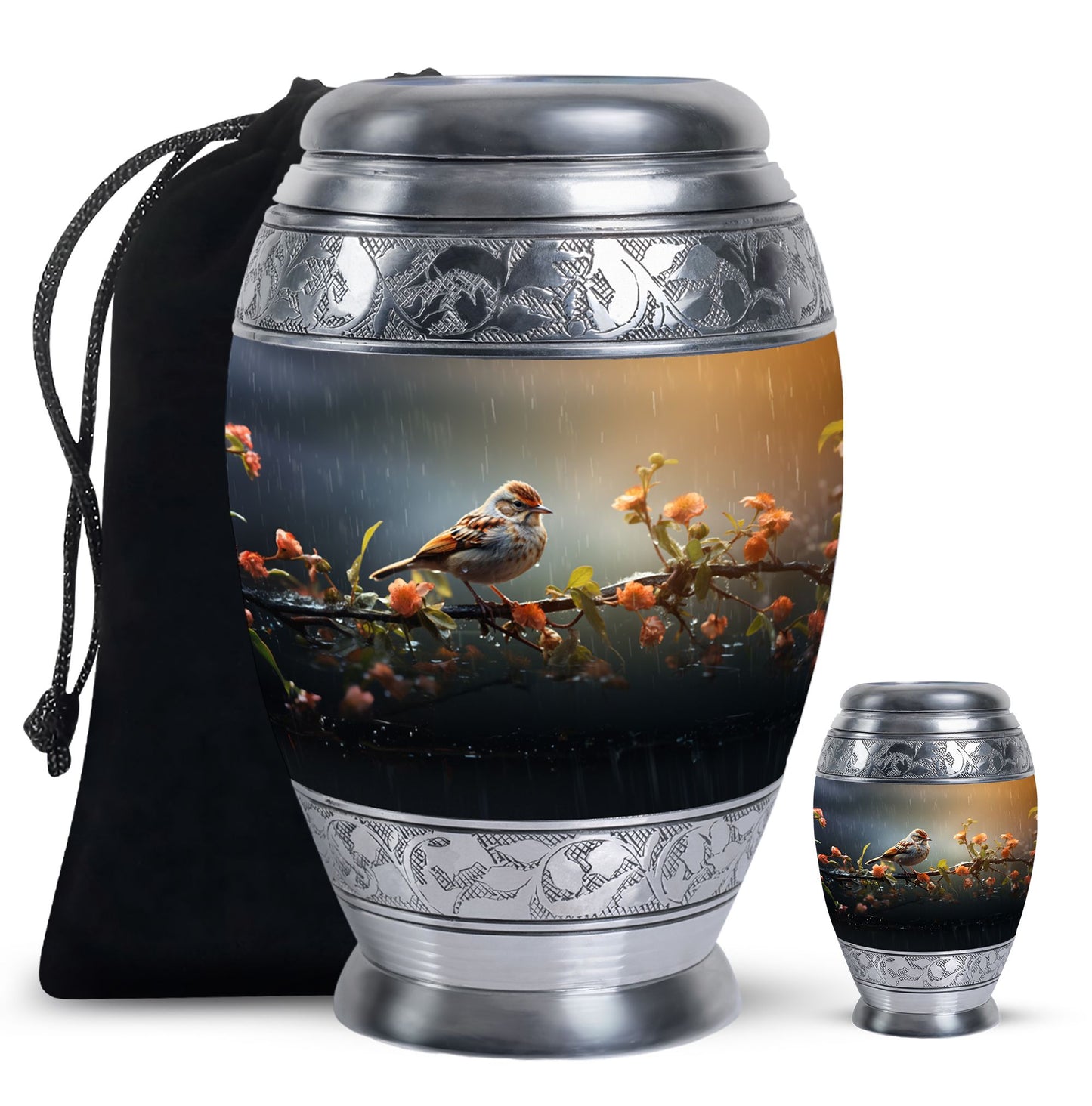 Personalized Bird Memorial Urn for Women - 10-inch, 200 cu in - Yatskia