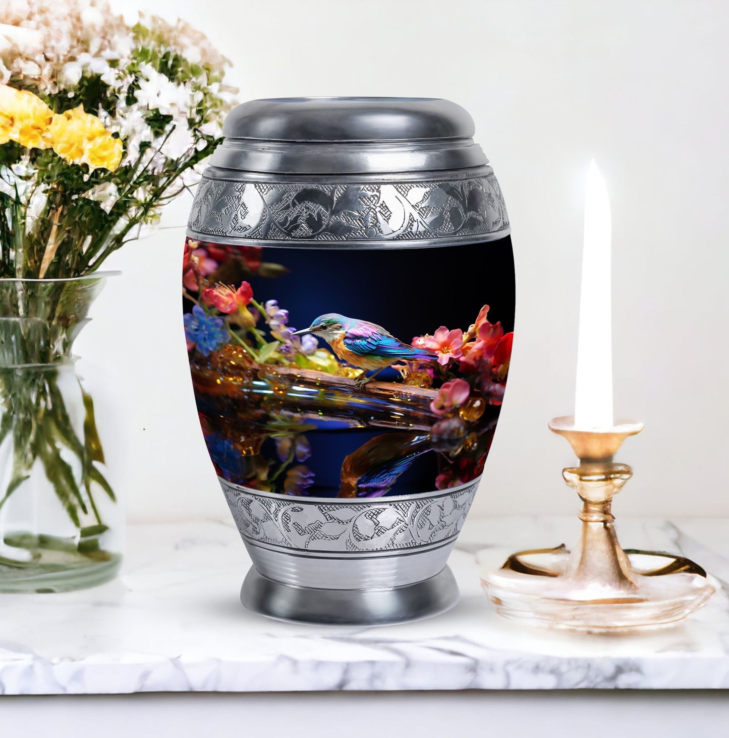 Classic Sparrow Urn made of Aluminium for Adult Cremation