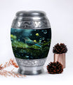 Classic Green Sparrow Aluminium Cremation Urn for Mother.
