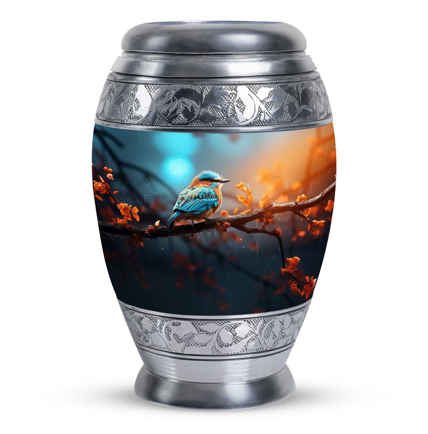 Colorful Sparrow urn for ashes.