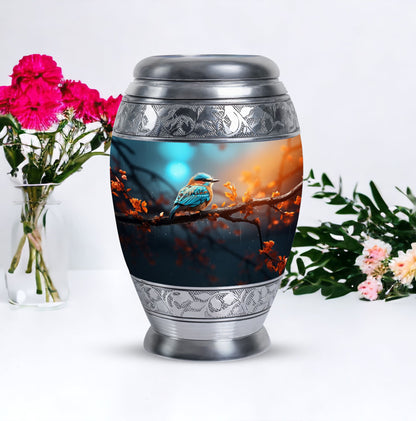 Colorful Sparrow urn for ashes.