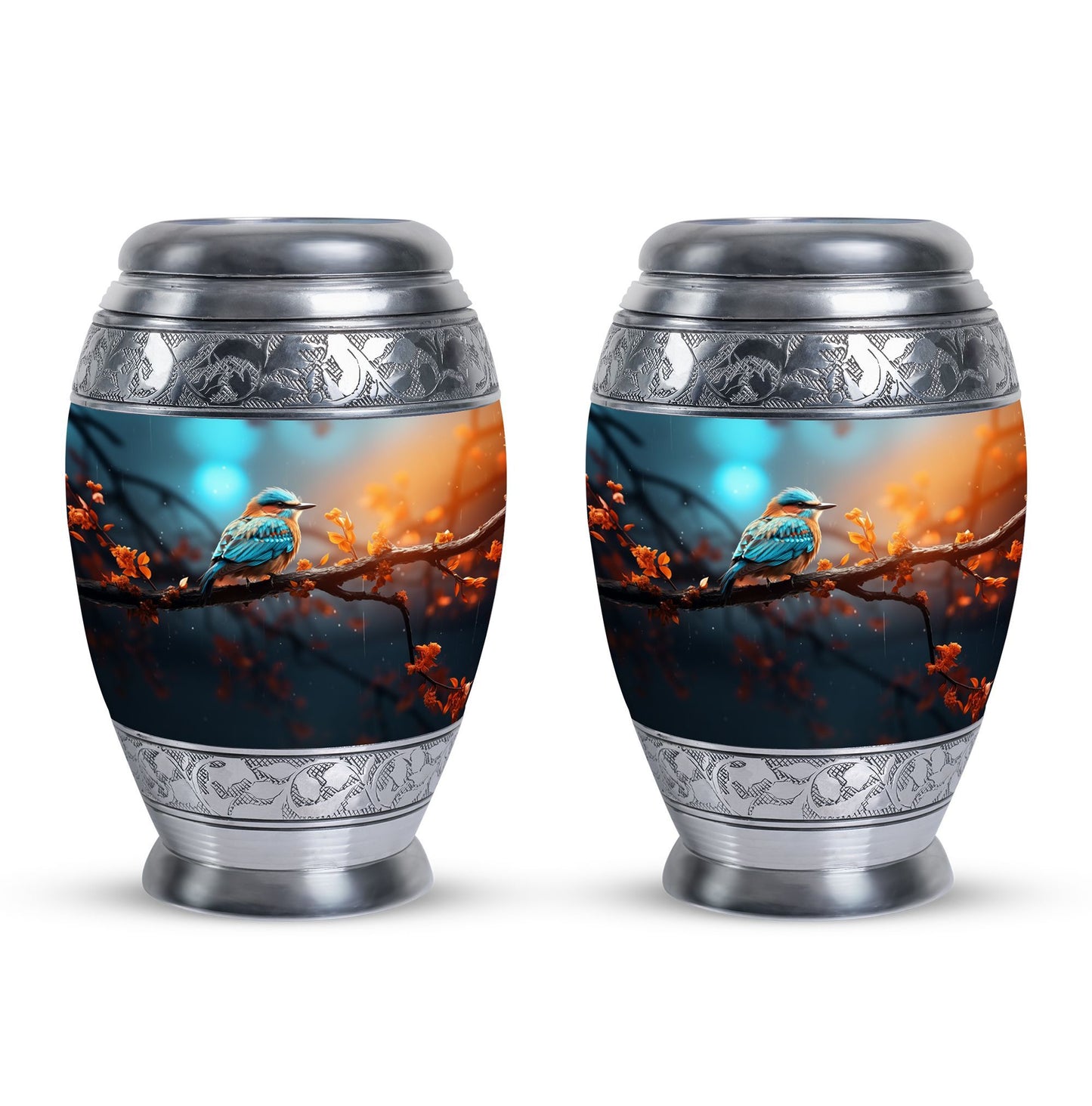 Colorful Sparrow urn for ashes.