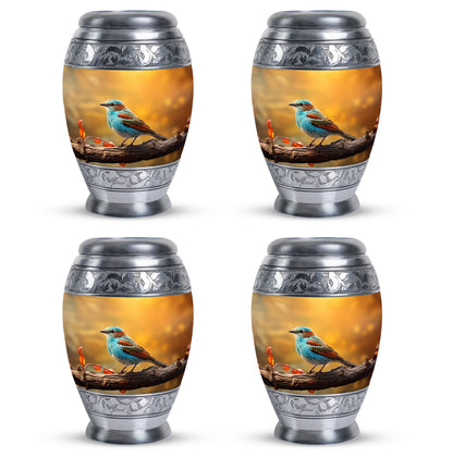 Classic large colorful sparrow cremation urn