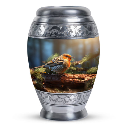 Puffy Sparrow Memorial Urn for ashes, Large Classic Urn