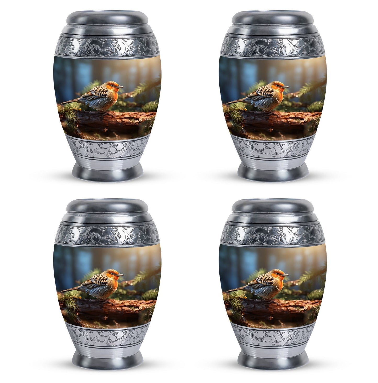 Puffy Sparrow Memorial Urn for ashes, Large Classic Urn