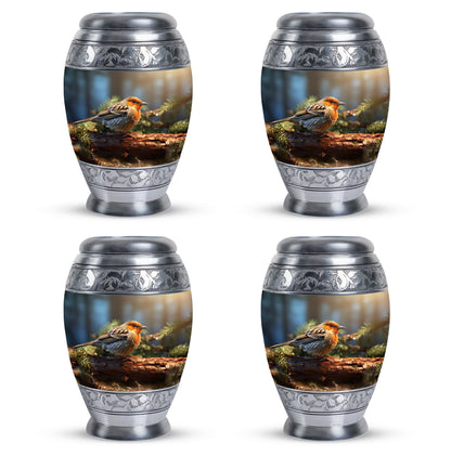 Puffy Sparrow Memorial Urn for ashes, Large Classic Urn