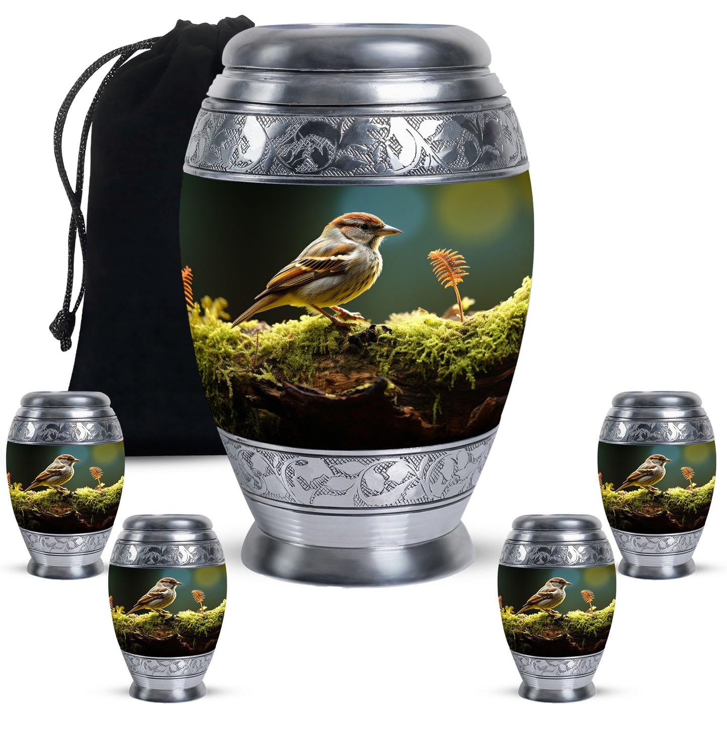 Personalized Bird Memorial Urn for Women - 10-inch, 200 cu in - Yatskia