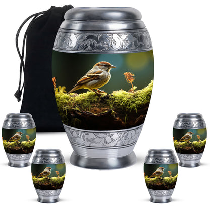 Personalized Bird Memorial Urn for Women - 10-inch, 200 cu in - Yatskia