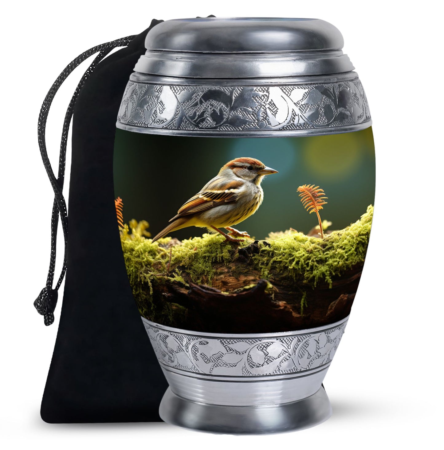 Personalized Bird Memorial Urn for Women - 10-inch, 200 cu in - Yatskia