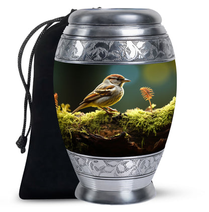 Personalized Bird Memorial Urn for Women - 10-inch, 200 cu in - Yatskia