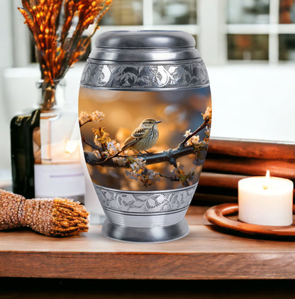 Classic 3-inch Sparrow Urn for Ashes in Aluminium.