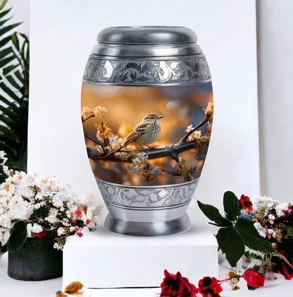 Classic 3-inch Sparrow Urn for Ashes in Aluminium.
