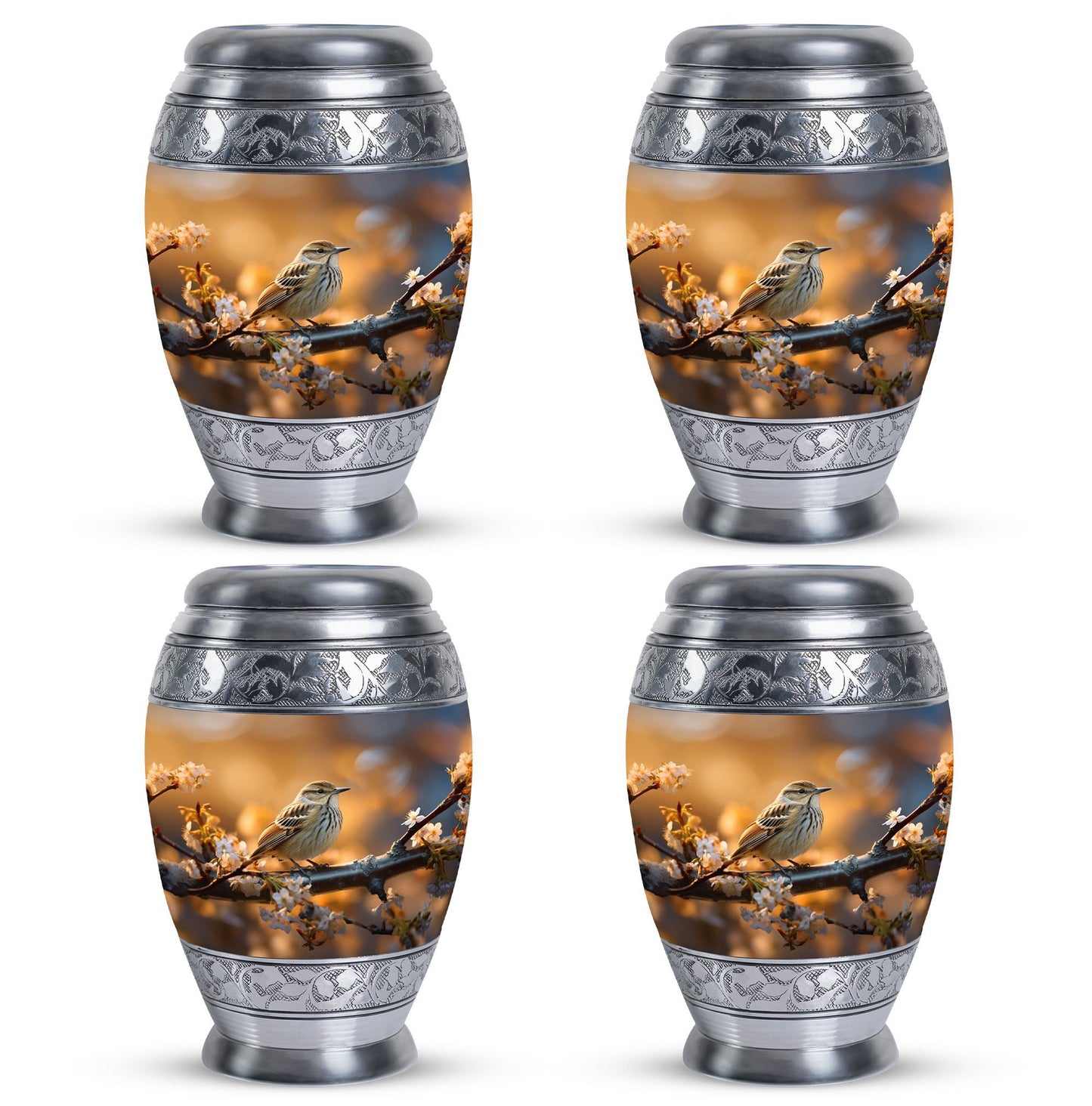 Classic 3-inch Sparrow Urn for Ashes in Aluminium.