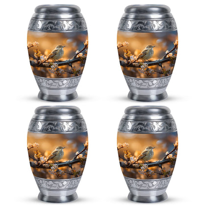 Classic 3-inch Sparrow Urn for Ashes in Aluminium.