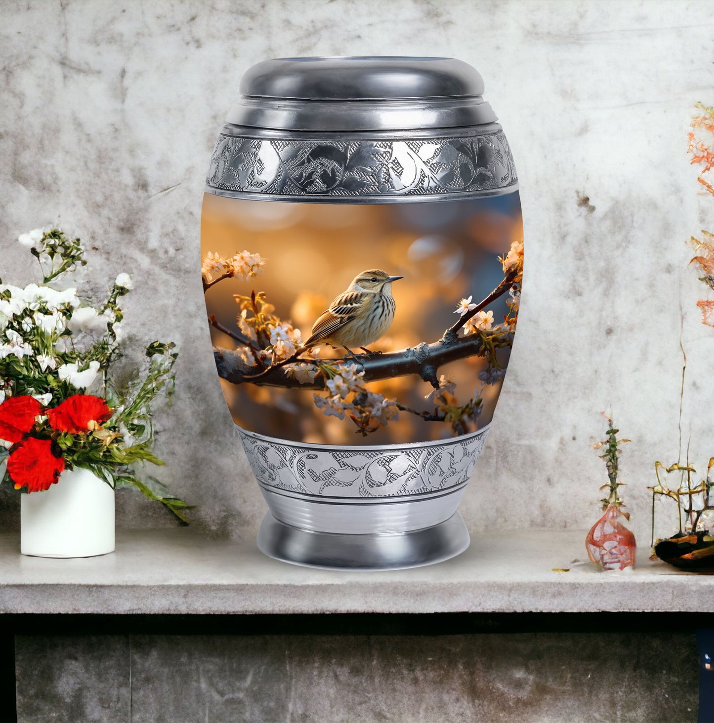 Classic 3-inch Sparrow Urn for Ashes in Aluminium.