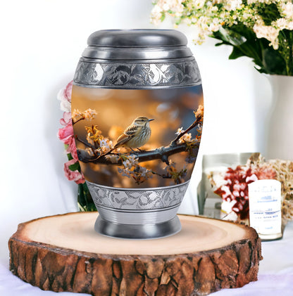 Classic 3-inch Sparrow Urn for Ashes in Aluminium.