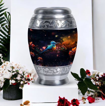 Aluminium Classic Sparrow Memorial Urn for cremation.