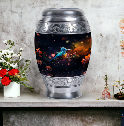 Aluminium Classic Sparrow Memorial Urn for cremation.