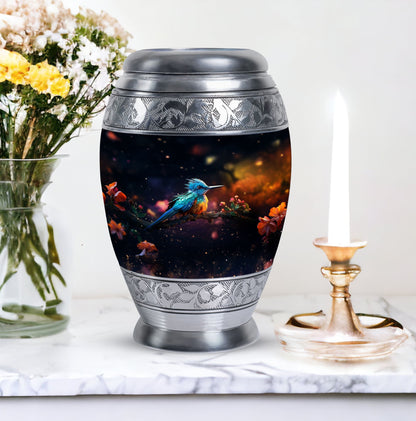 Aluminium Classic Sparrow Memorial Urn for cremation.