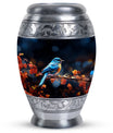 Classic Blue Sparrow Urn for Human Ashes.