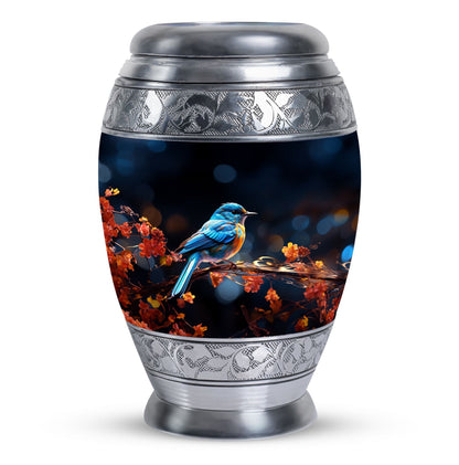 Classic Blue Sparrow Urn for Human Ashes.