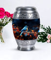 Classic Blue Sparrow Urn for Human Ashes.
