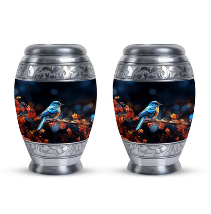 Classic Blue Sparrow Urn for Human Ashes.