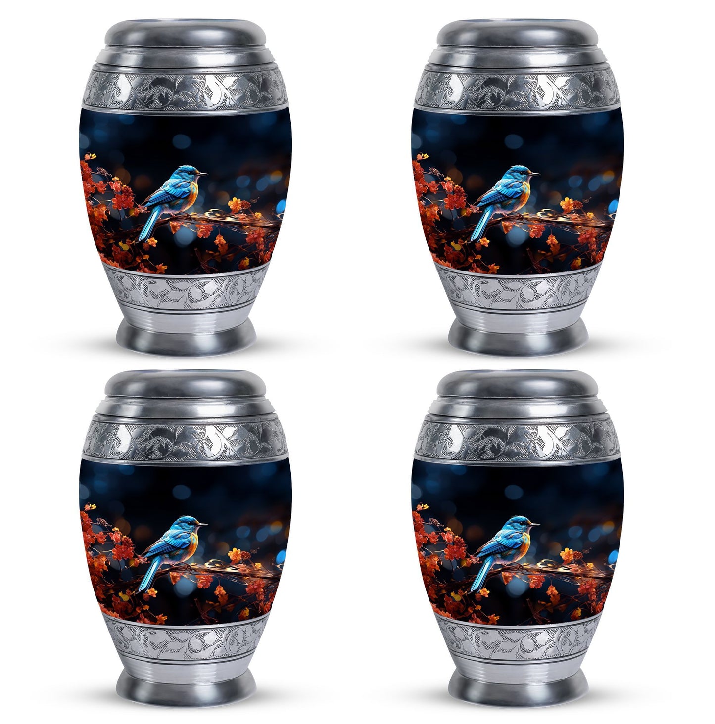 Classic Blue Sparrow Urn for Human Ashes.