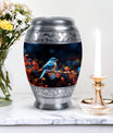Classic Blue Sparrow Urn for Human Ashes.