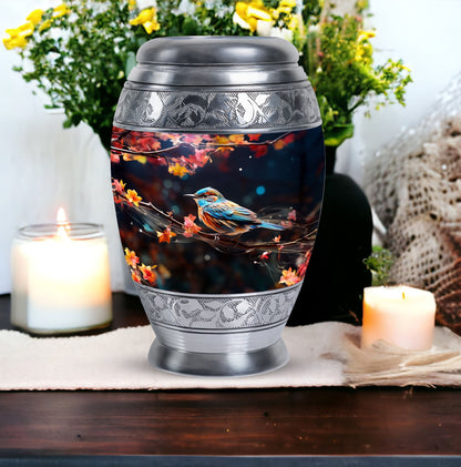 Classic Sparrow Urns for Ashes, Large Aluminium Memorial Urn.