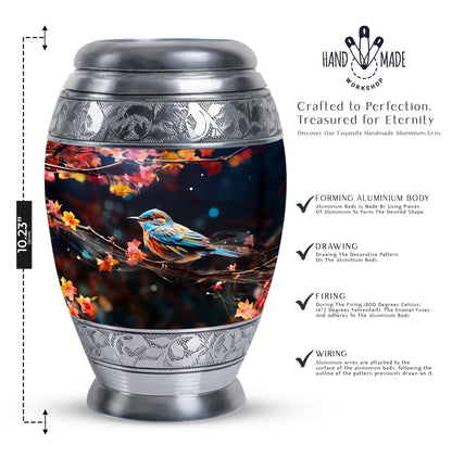Classic Sparrow Urns for Ashes, Large Aluminium Memorial Urn.