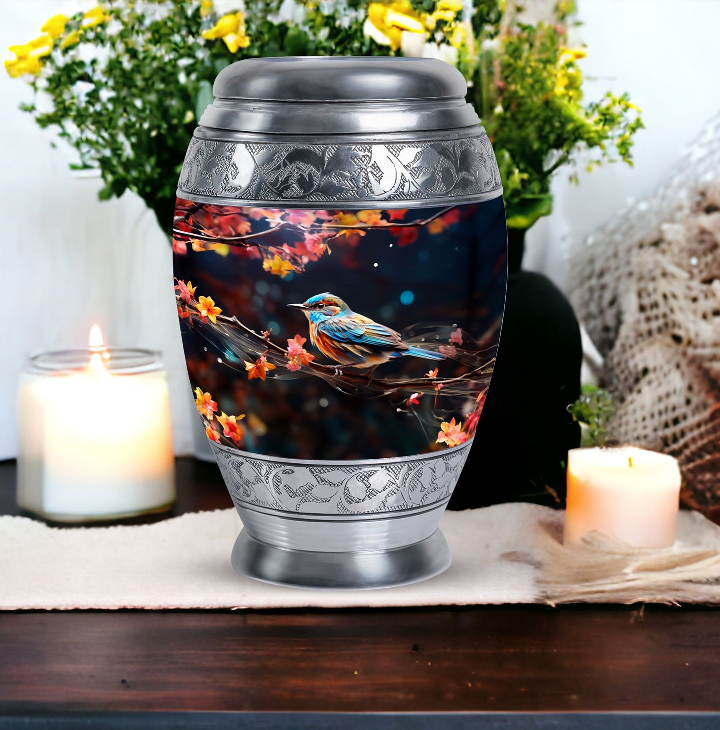 Classic Sparrow Urns for Ashes, Large Aluminium Memorial Urn.