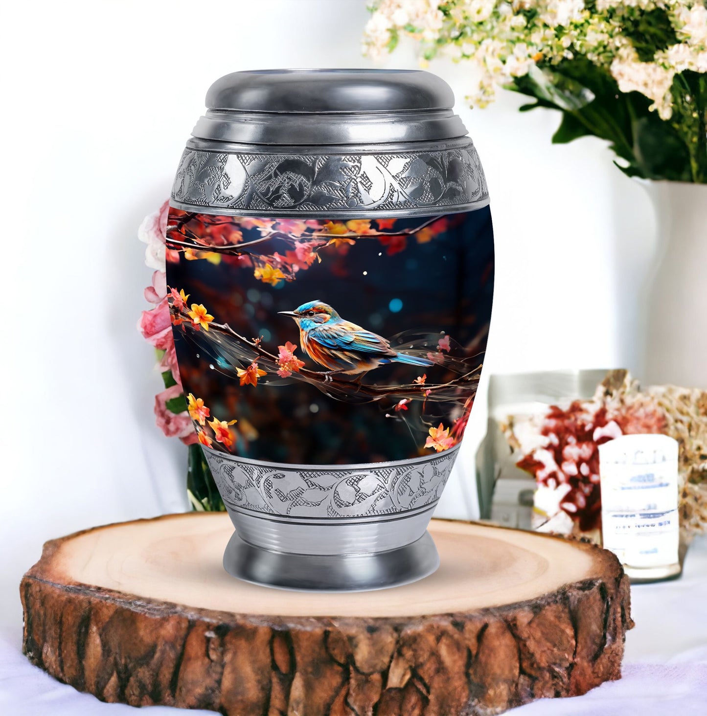 Classic Sparrow Urns for Ashes, Large Aluminium Memorial Urn.