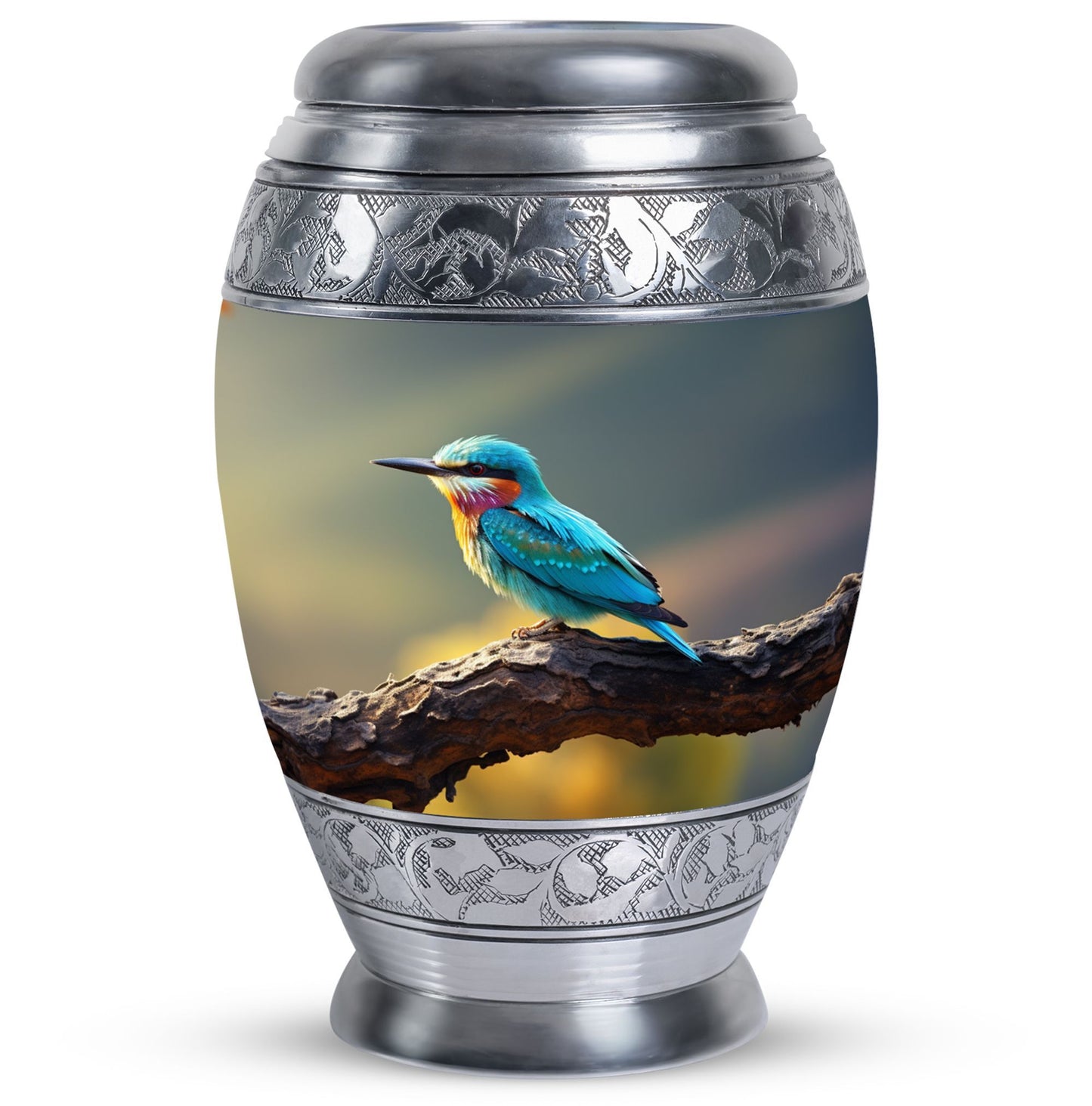Classic Green Sparrow Memorial Urn, for human ashes.