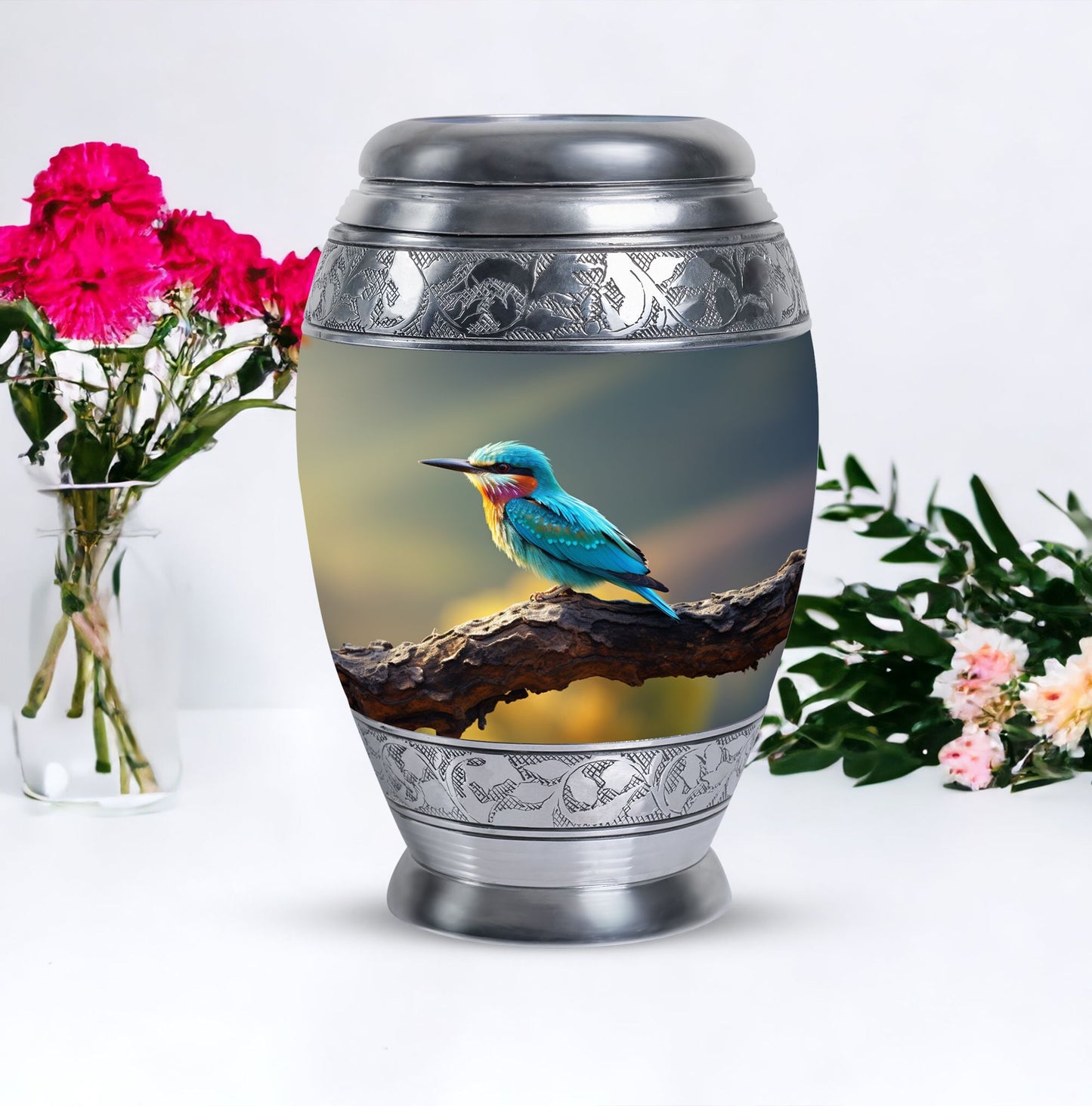 Classic Green Sparrow Memorial Urn, for human ashes.