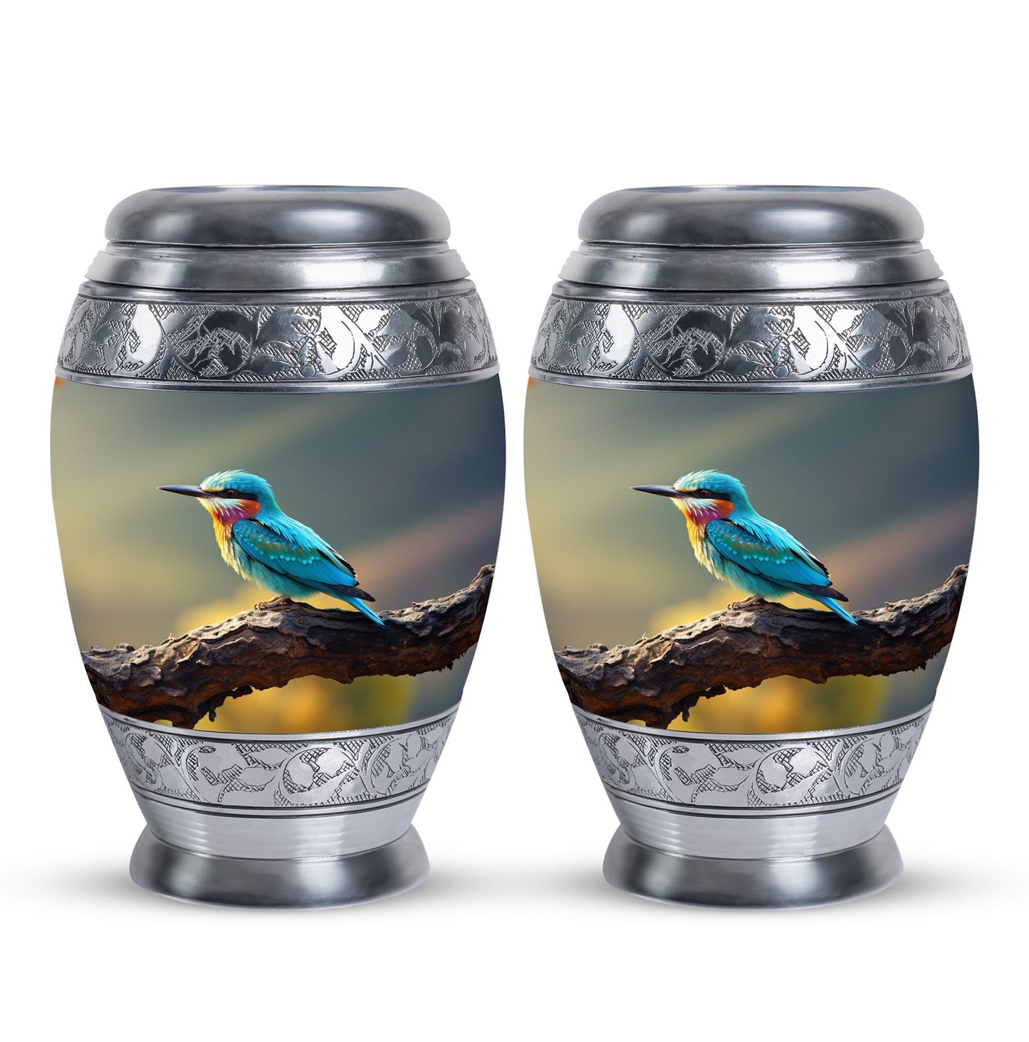 Classic Green Sparrow Memorial Urn, for human ashes.