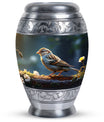 Sparrow Urn for Ashes, Large Aluminium Urn.