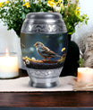 Sparrow Urn for Ashes, Large Aluminium Urn.