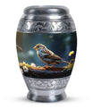 Sparrow Urn for Ashes, Large Aluminium Urn.